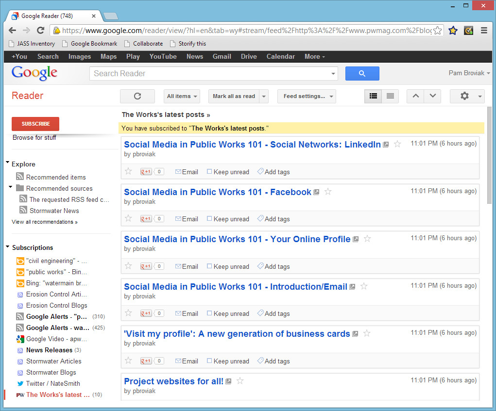 Google Reader shot Google Reader shot